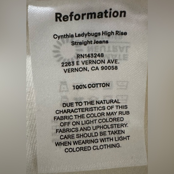 Reformation Ladybugs High Rise Straight Jeans size 28
NWT - Picture 8 of 16